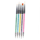 Magideal 5pcs Nail Art Brushes Painting Drawing Dotting Pen Tools Dual Ended