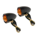1 Pair Motorcycle Amber Turn Signals Indicator Lights 12V High Quality Black
