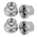 2 Pairs Stainless Steel Bike Bicycle Rear Wheel Hub Large Flange Axle Nuts