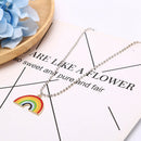 Fashion Colorful Rainbow Pendant Round Beads Chain Women Men Necklace Jewelr Gw
