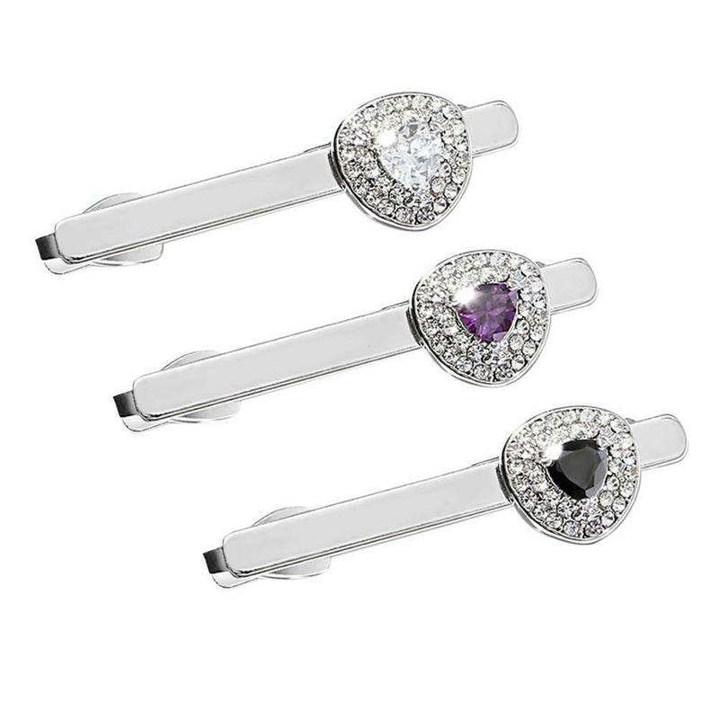3pcs Men Business Shirt Tie Clip Set Wedding Party Grooms Ties Jewelry Gift A