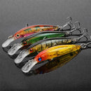 Lot 4pcs Plastic Minnow Fishing Lure Sinking Rattle Fishing Baits 3.9g/7cm/ V4L6