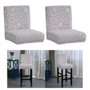 2pcs Elastic Short-back Chair Seat Covers Bar Stool Slipcovers Protector