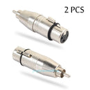 2pcs 3 Pin XLR Female to RCA Male Plug Audio Cable Cord Microphone Mic Adapter