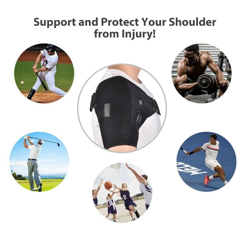 Electric Heat Therapy Adjustable Shoulder Brace Back Support Belt Dislocate G1B3