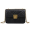 Women Leather Crossbody Bags Small Shoulder Messenger Chain Handbag (Black)