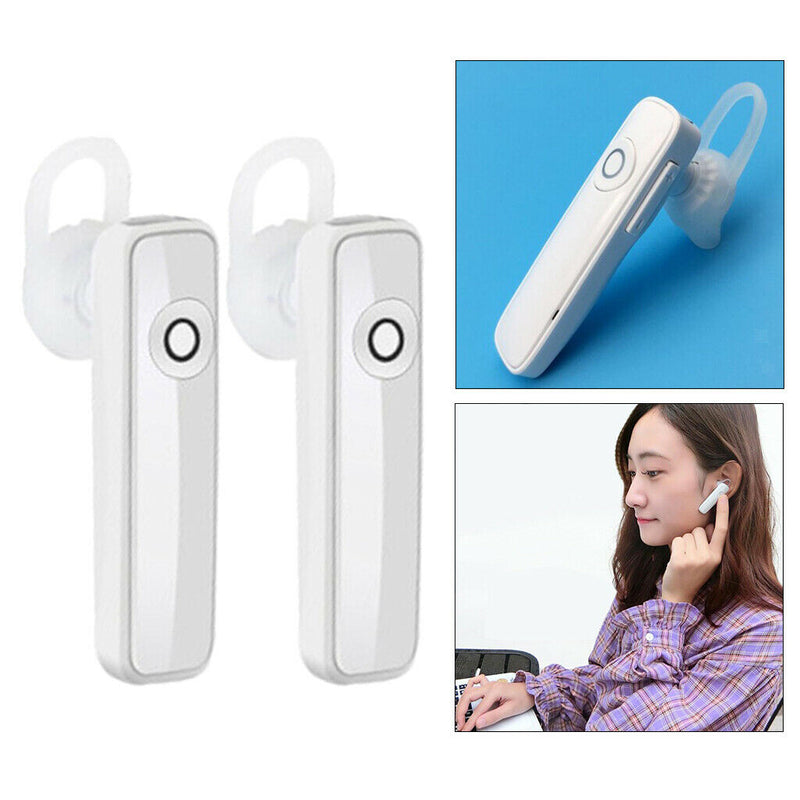 2x Bluetooth sports headphones HIFI with Microphone for Smart Phones White