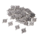 50pcs Alloy Filigree Flower Connector Pendants Charms for DIY Jewelry Making