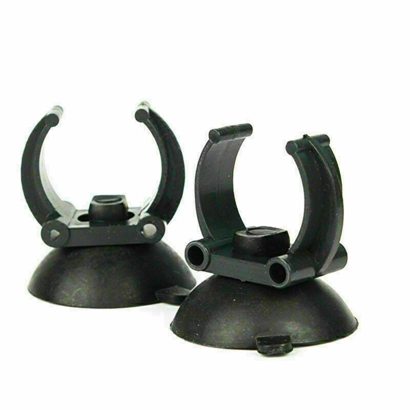 2Pcs Black Aquarium Cup Clip Sucker Tank Air Pump Heater Tubing Suction Hol Y8D3