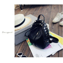 Small Women Backpacks Rivet Zipper Pu Leather Student Backpack Fashion Bag