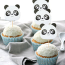 6pcs/set Cute Panda Cake Topper Cake Flag Birthday Kids Party Supplies BX
