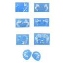 7 Sets Plastic Reusable Body Face Paint Painting Makeup Stencils Templates Stage