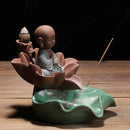 Home Decoration The Little Monk Lotus Flower Censer Blackflow Incense Cones