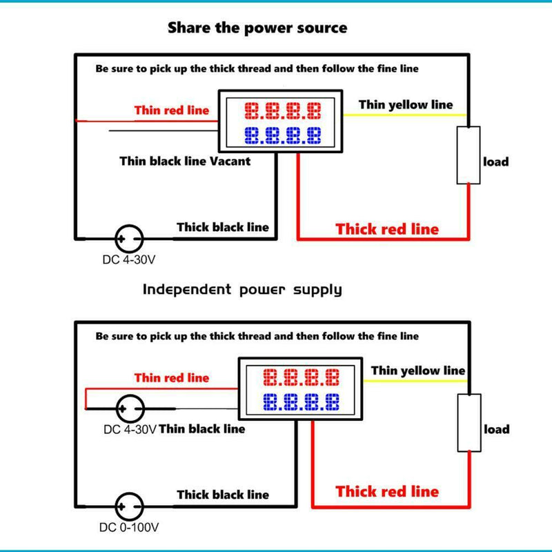0.28inch Four Digits Digital Voltmeter Current Voltage Meter 0-100V 0-10A