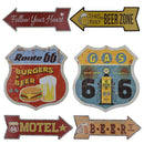 Shield Metal Tin Sign Wall Art Plaque US Highway Road Sign Motel Cafe Decor