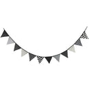 12 Flags 3.2m Black White Cotton Party Wedding Pennant Bunting Banner Decor O7I2
