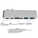 6 in1 USB Hub USB 3.1 Type C to USB 3.0 PD Adapter for MacBook Pro 13/15