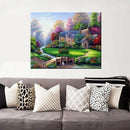 Full Drills 5D Diy Diamond Painting Kit,Spring Landscape Embroidery Cross S