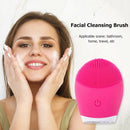 Silicone Facial Cleansing Brush Pore Removal Electric Body Massager (Red)