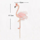 5 Pieces Glitter Tropical Flamingo Cake Toppers Baby Shower Party Decoration