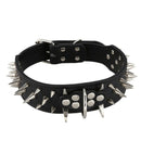 Sharp Spiked Studded PU Leather Collar for Large Dog Pet Pitbull Mastiff Du