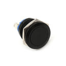 1PC 19mm waterproof black momentary metal push button switch flat top â„–[
