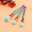 7pcs Green Gradient Purple Beauty Fishtail Makeup Brush Set A