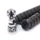 Tibetan Buddhism Vajra Charm Natural Coconut Shell Beads Bracelet for Men W