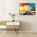 Painting By Numbers Kit DIY Sky Railway Hand Painted Canvas Oil Art Picture