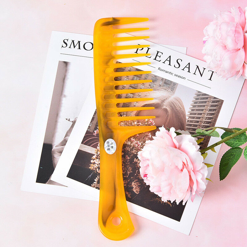 1pc wide tooth handle hairdressing salon antistaticplastichaircombdetanglingSEAU