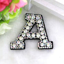 26 Pieces of 2-5.2 cm Letter Letter Patch Sewn on Rhinestone Diamond Patch