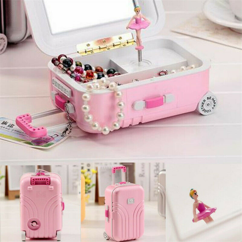 Unique Luggage Music Box Kids Musical Jewellery Box with Romantic Ballerin