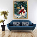 Cute Christmas Snow Man Cross Stitch Painting DIY 5D Diamond Embroidery