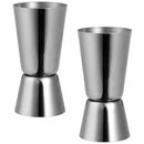 Stainless Steel 25/ 50 ml Jigger Bar Craft Dual Spirit Measure Cup Peg Meas F7F4