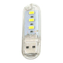 Mini Pocket USB LED Night Light 3 LEDs 5V Bulb Lamp for Reading Warm White