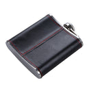 6oz Stainless Steel Hip Flask Faux Leather Wrapped Flagon Wine Pot Portable