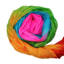 New 1.8M Hand Made Belly Dance Dancing Silk Bamboo Long Fans Veils Art Colo I9M3
