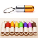 Waterproof Aluminum Medicine Pill Box Case Bottle Holder Container Keychain  JR
