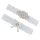 2pcs Wedding Garter Rhinestone Bow Lace Leg Ring White Sexy Garters Thigh GiftME