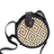 Pattern Hand-Woven Round Rattan Beach Single-Shoulder Cross-Body Bags NaturaB8L9