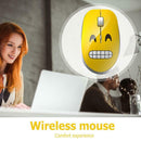 Wireless Mouse Cartoon Emotion 2 Buttons 12.4GHz 1000DPI USB Mute Optical Mice