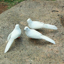 3pieces Handmade Pigeon Dove Garden Lawn Pond Home Decor Statue Bauble