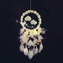 Flowers Clouds Feathers Dream Catcher LED Light String Bedroom Hang Pendant