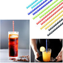 10pcs Reusable Hard Plastic Stripe drinking Straws mixcolor weeding straw Trend