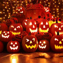 8 inch Halloween Pumpkin Night Light Talking Pumpkin Lantern Scene Layout