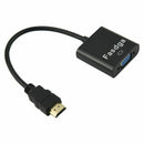 Fasdga HDMI to VGA converter adapter + 3.5 mm audio jack full HD 1080P blac