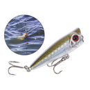 1pc Popper Fishing Lures Bait Crank Crankbait Lure Tackle Treble Hooks 50mm 4.5g