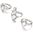 Ethnic Style Jewelry Bohemian Elliptical Geometry Alloy Opal Knuckle Ring S