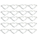 20 Pieces Metal Flat Heart Shaped Blank Coin Stamping Charms Tag Pendants