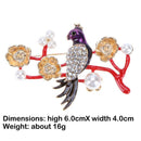 Rhinestone Brooches Cute Bird Flower Tree Branches Scarf Buckle for Women